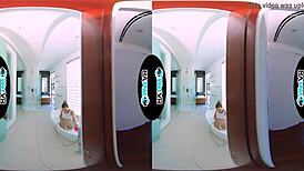 yo, wetvr creeper sneaks into bath for vr pov banging