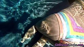 BIKINI LESBIAN LICK POV WITH PETITE TEEN!