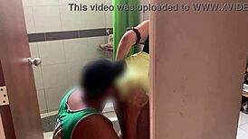 Big Ass Sex In Bathroom Almost Caught