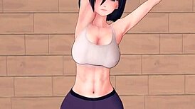 Mikasa and Eren train in Shingeki no Kyojin, riding and doggystyle!