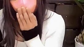 Stunning Asian ladyboy masturbates live on camera in private session.