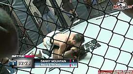 brunette slut with big tits bangs boxer in ring