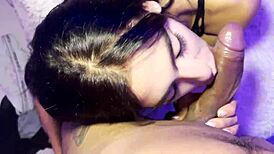 My Girlfriend Dressed as Slut Swallows Cum for Wild Night