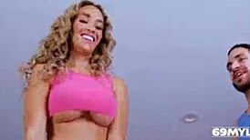 Watch Briana Banderas get horny during workout and cum all over her big ass!