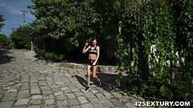 after a morning run, this babe got her ass drilled hard. raw anal action all the way!