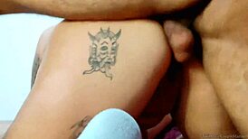 Doble Penetración on Mexican Nalgona with Cum Play Fun