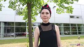 german scout picks up 18+ berliner teen for hotel sex