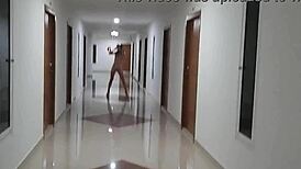 Risky Naked Dance on Hotel Corridors Caught by CCTV Cameras