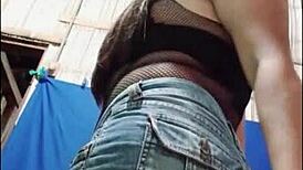 Sexy Stepdaughter Shakes Tight Vagina in Lingerie for Stepfather