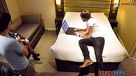 Nerds deliver cumshots on amateur faces