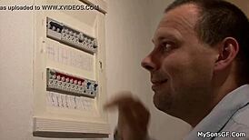 Who is this young girl bathing in the shower with an old man?