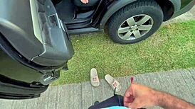 Girl Masturbating in Car Discovered