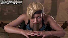 street fighter cammy white cosplay blowjob in uncensored hentai