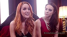 Redhead Brat Faces Busty Anal Punishment Hard