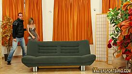 Fucked Blonde Pussy Hard and Pissed Over in Wild Fetish Action!