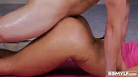 Watch Briana Banderas get horny during workout and cum all over her big ass!