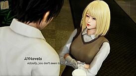 Hairless brunette rides in cowgirl position with shaved pussy.