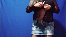 Sexy Stepdaughter Shakes Tight Vagina in Lingerie for Stepfather