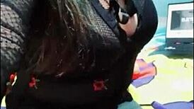 Sexy Stepdaughter Shakes Tight Vagina in Lingerie for Stepfather