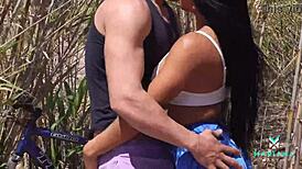 Mariana Martix Rides Alberto Blanco's Monster Cock Outdoors For Cumshot
