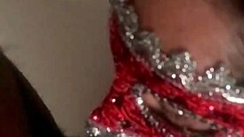 masked girl gives sloppy slow motion throat fuck