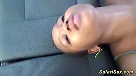 Damn! Chubby African babe gets drilled outdoors by monster cock!