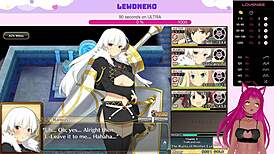 Vtuber Lewdneko Plays Evenicle Part 12 With Big Tits Moaning.