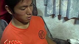 Japan gay video with muscular Asian bodybuilder action