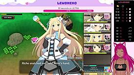 Vtuber Lewdneko Plays Evenicle Part 12 With Big Tits Moaning.