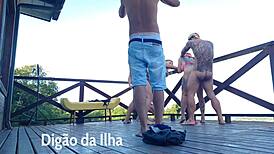 Intense Blowbang Orgy on Balcony with Curvy Redhead Amateurs Featuring Big Asses and Small Waists