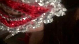 masked girl gives sloppy slow motion throat fuck