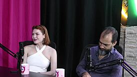 Reh Queen In Sheer Red Lingerie With Swingers, So Glamorous