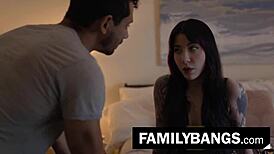 Goth Charlotte Alex Jones bangs her brother casually