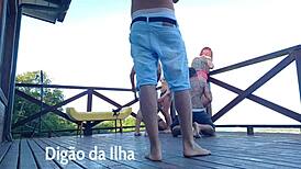 Intense Blowbang Orgy on Balcony with Curvy Redhead Amateurs Featuring Big Asses and Small Waists