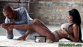 Babe Gives Kinky Footjob!