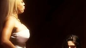 Finger Banged Lesbo Squirts In Closeup!