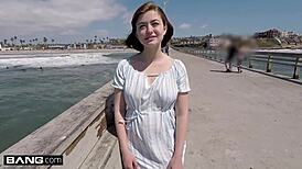 Bang Aria Sky's Tight Teen Pussy Outdoors!