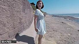 Bang Aria Sky's Tight Teen Pussy Outdoors!