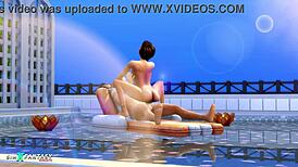 Jade rosa in sims 4 passionpool cumshot scene.