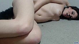 Teen Girl in Slutty Pussy Cat Outfit Fingers Her Wet Pussy on Webcam for Viewers