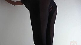 groping her ass in pantyhose during freeze!