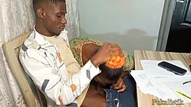 my client's busty wife lured me right in the office today