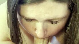 Sexy BBW Poppy Cohen Sucks Big Cock POV with Intensity