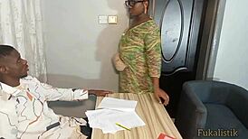 my client's busty wife lured me right in the office today