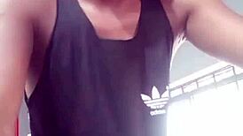 Two guys from gym fuck stranger hard at home! 💦