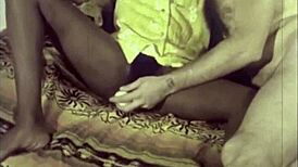 vintage interracial threesome features black and white pussies