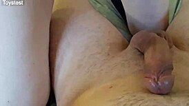 I watch her deepthroat and ride, taking all his cum on her stomach