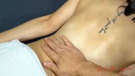 step mom first massage therapy client