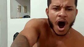 Young stud feels intense pleasure masturbating and cumming passionately