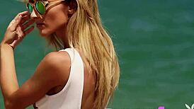 Cara Mell Undresses And Poses Naked Outdoors Showing Small Tits